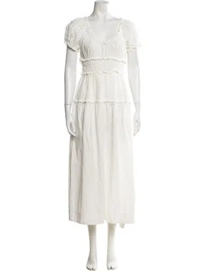 Pre-owned Doen Scoop Neck Long Dress In Neutral