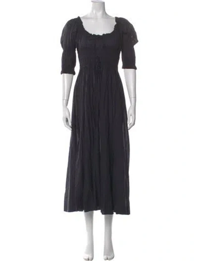 Pre-owned Doen Scoop Neck Long Dress W/ Tags In Blue