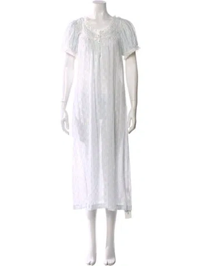 Pre-owned Doen Scoop Neck Long Dress In White