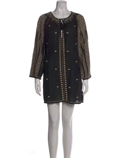 Pre-owned Doen Scoop Neck Mini Dress In Black