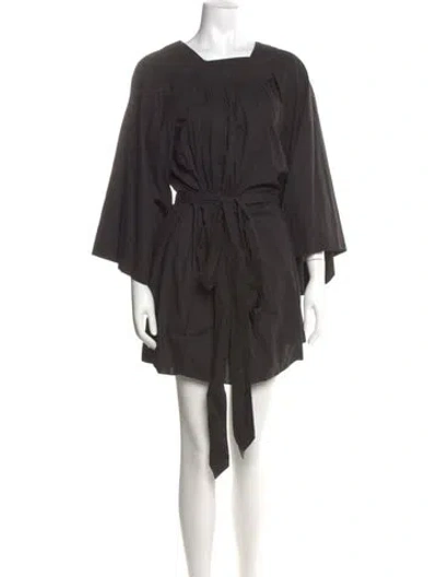 Pre-owned Doen Scoop Neck Mini Dress In Black