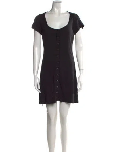 Pre-owned Doen Scoop Neck Mini Dress In Black