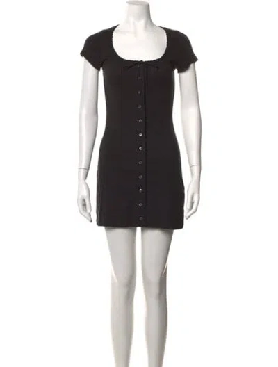 Pre-owned Doen Scoop Neck Mini Dress In Black