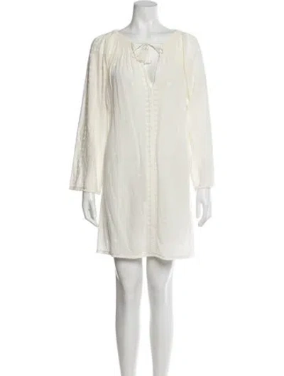 Pre-owned Doen Scoop Neck Mini Dress In Neutral