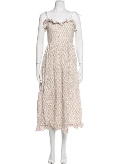 Pre-owned Doen Scoop Neck Mini Dress In Neutrals
