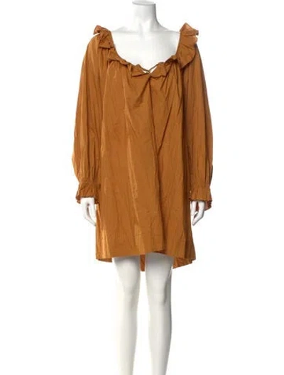 Pre-owned Doen Scoop Neck Mini Dress W/ Tags In Yellow