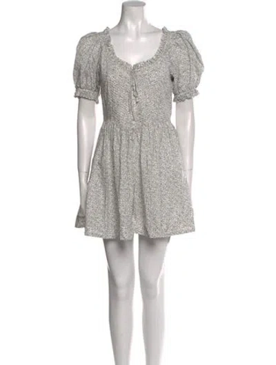 Pre-owned Doen Scoop Neck Mini Dress In White