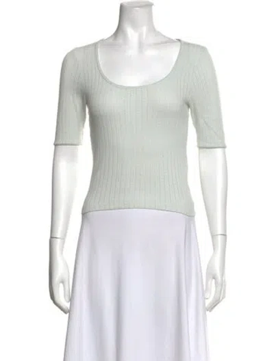 Pre-owned Doen Scoop Neck Short Sleeve Top In Neutrals