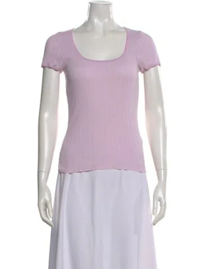 Pre-owned Doen Scoop Neck Short Sleeve Top In Purple