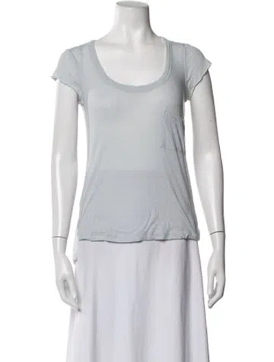 Pre-owned Doen Scoop Neck Short Sleeve T-shirt In White