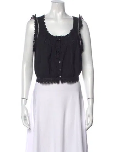 Pre-owned Doen Scoop Neck Sleeveless Blouse In Black