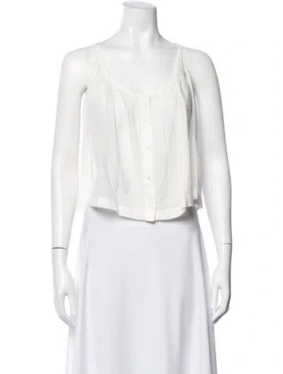 Pre-owned Doen Scoop Neck Sleeveless Blouse W/ Tags In White
