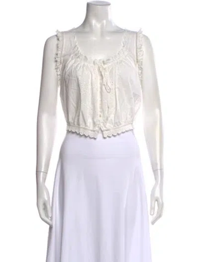 Pre-owned Doen Scoop Neck Sleeveless Blouse In White