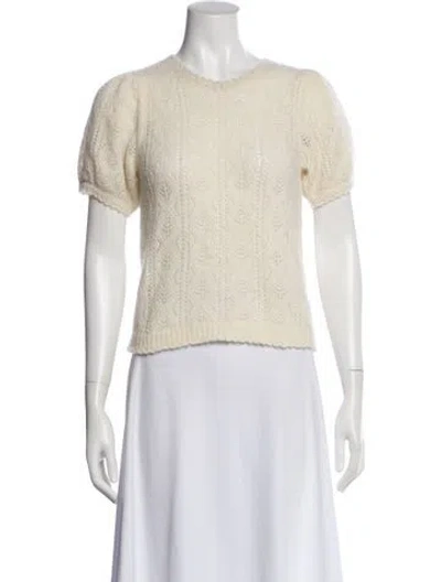 Pre-owned Doen Scoop Neck Sweater In Neutral