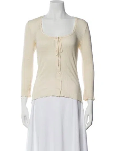 Pre-owned Doen Scoop Neck Sweater In Neutral