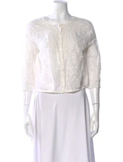 Pre-owned Doen Scoop Neck Sweater In Neutral