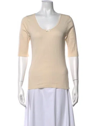 Pre-owned Doen Scoop Neck Sweater In Neutral