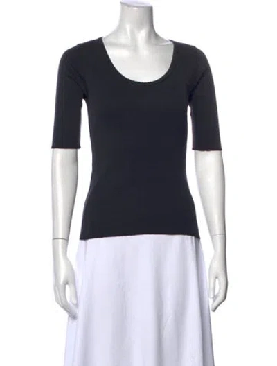 Pre-owned Doen Scoop Neck Three-quarter Sleeve Top In Gray