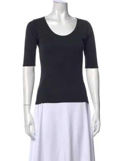 Pre-owned Doen Scoop Neck Three-quarter Sleeve Top In Gray