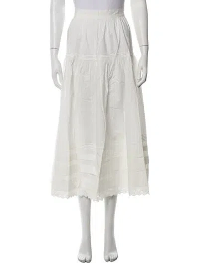 Pre-owned Doen Sebastian Long Skirt W/ Tags In White