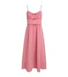 Doen Seersucker Gingham Belline Midi Dress In Pink
