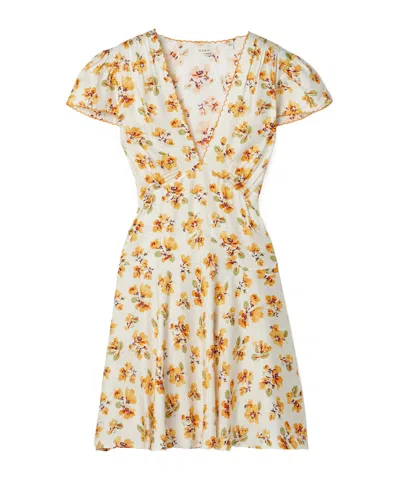 Doen Short-sleeved Mini Dress In Yellow