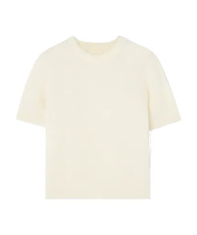 Doen Hearst Cropped Alpaca-blend Sweater In Off-white