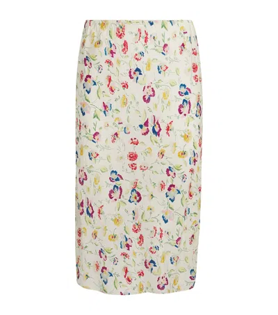 Doen Silk-blend Satin Elowette Midi Skirt In Multi