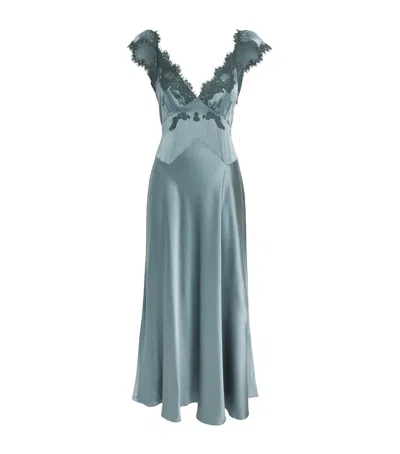 Doen Dôen Silk Fiona Midi Dress In Green
