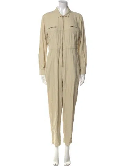 Pre-owned Doen Silk Jumpsuit In Neutral