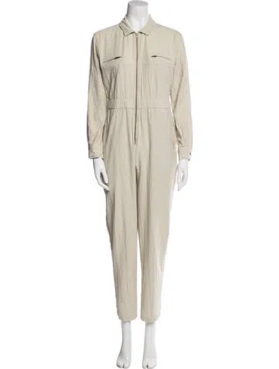 Pre-owned Doen Silk Jumpsuit In Neutral