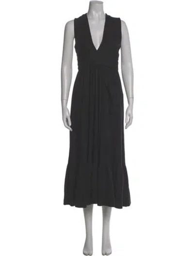 Pre-owned Doen Silk Knee-length Dress In Gray