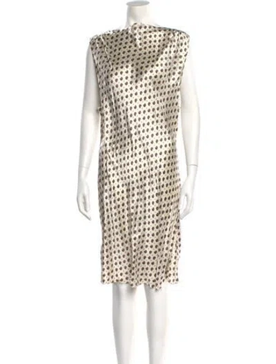 Pre-owned Doen Silk Knee-length Dress In Neutral