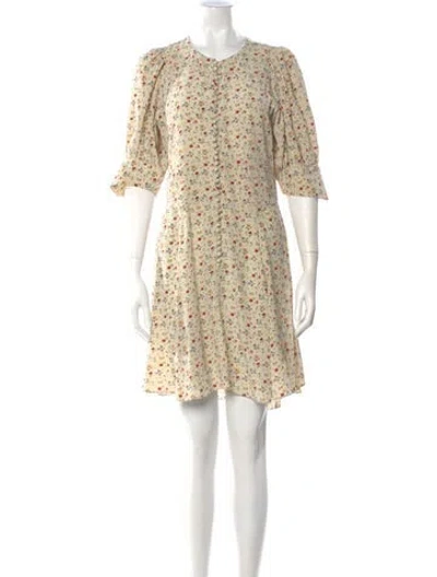 Pre-owned Doen Silk Knee-length Dress In Neutral
