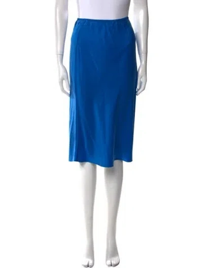 Pre-owned Doen Silk Knee-length Skirt In Blue
