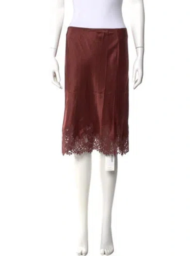 Pre-owned Doen Silk Knee-length Skirt In Brown