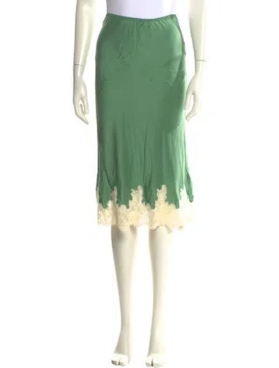 Pre-owned Doen Silk Knee-length Skirt In Green