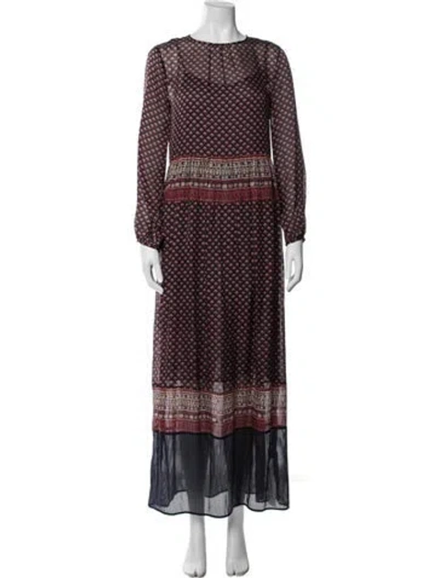 Pre-owned Doen Silk Long Dress In Black