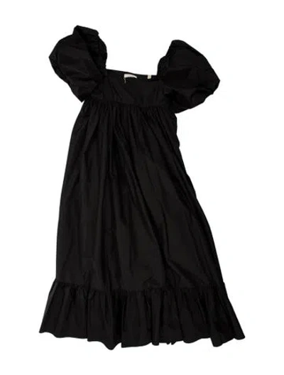 Pre-owned Doen Silk Long Dress In Black