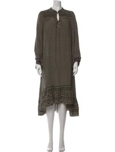 Pre-owned Doen Silk Long Dress In Neutral