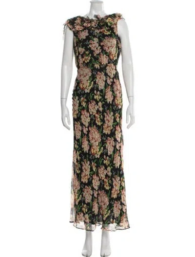 Pre-owned Doen Silk Long Dress In Neutral