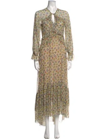 Pre-owned Doen Silk Long Dress In Neutrals