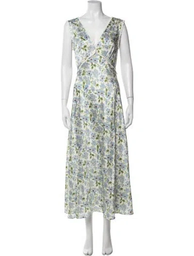 Pre-owned Doen Silk Long Dress In Neutrals