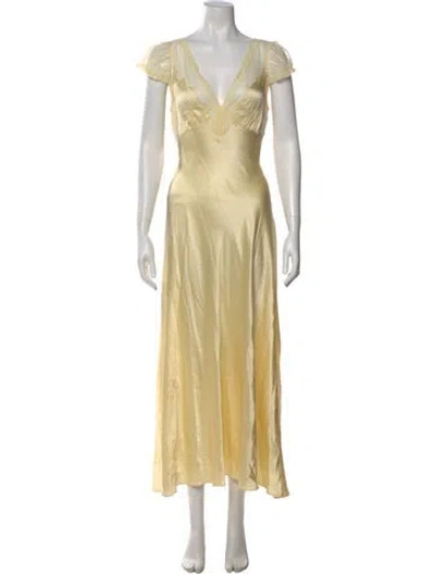 Pre-owned Doen Silk Long Dress W/ Tags In Neutral