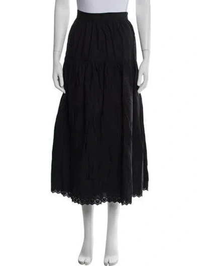 Pre-owned Doen Silk Long Skirt In Blue