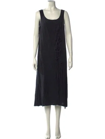 Pre-owned Doen Silk Midi Length Dress In Black