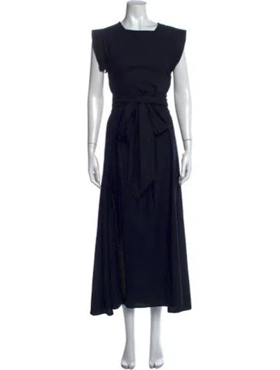 Pre-owned Doen Silk Midi Length Dress In Blue