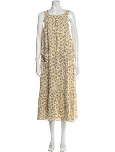 Pre-owned Doen Silk Midi Length Dress W/ Tags In Neutrals