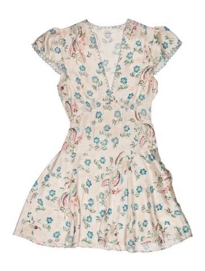 Pre-owned Doen Silk Midi Length Dress In White