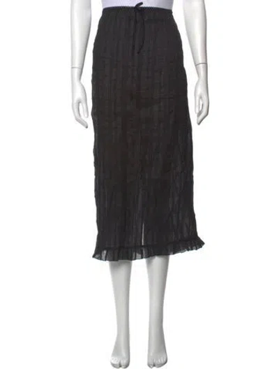 Pre-owned Doen Silk Midi Length Skirt In Black